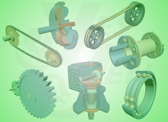 Gear Types / Bearing Types / Couplings / Belt chain drives
